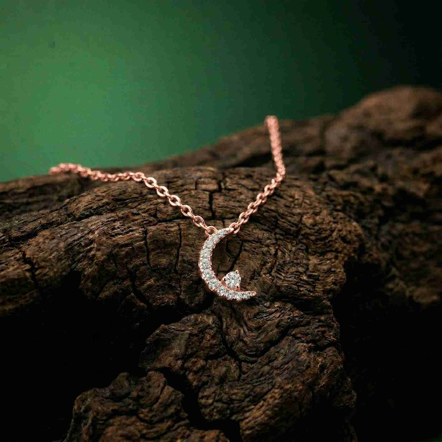 0.20Ct Moissanite Crescent Moon Pendant