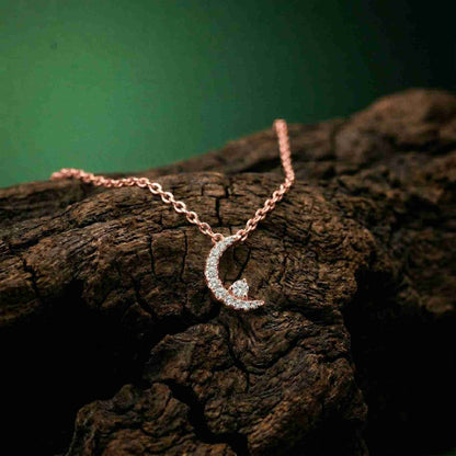 0.20Ct Moissanite Crescent Moon Pendant
