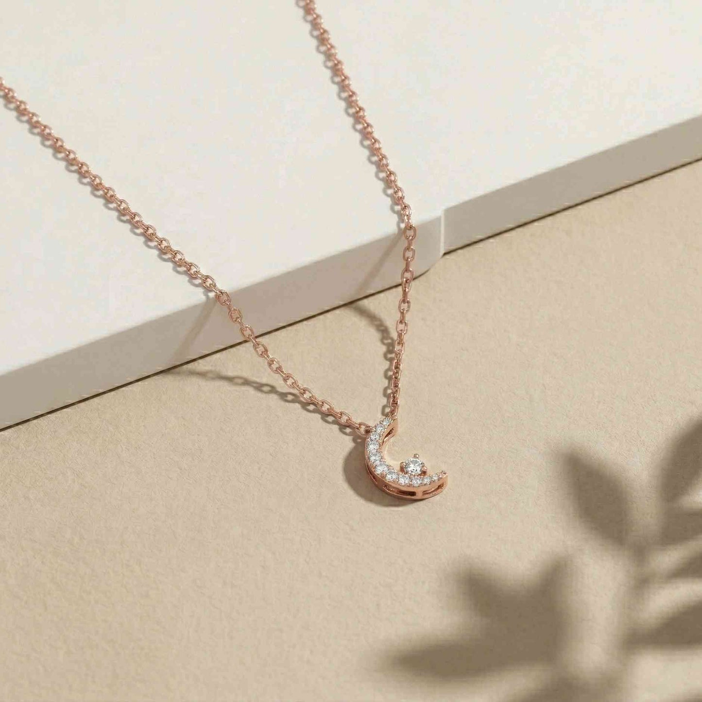 0.20Ct Moissanite Crescent Moon Pendant