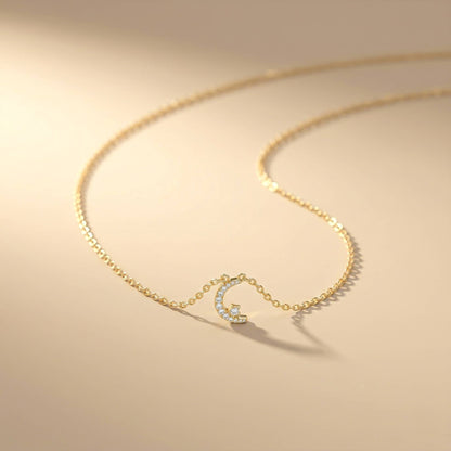 0.20Ct Moissanite Crescent Moon Pendant
