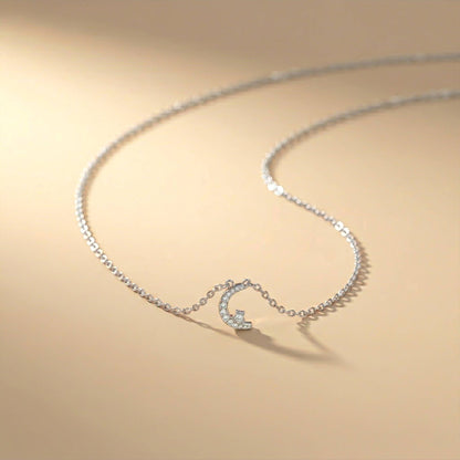 0.20Ct Moissanite Crescent Moon Pendant