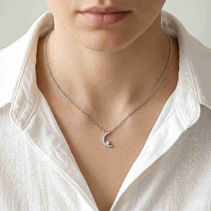 0.20Ct Moissanite Crescent Moon Pendant