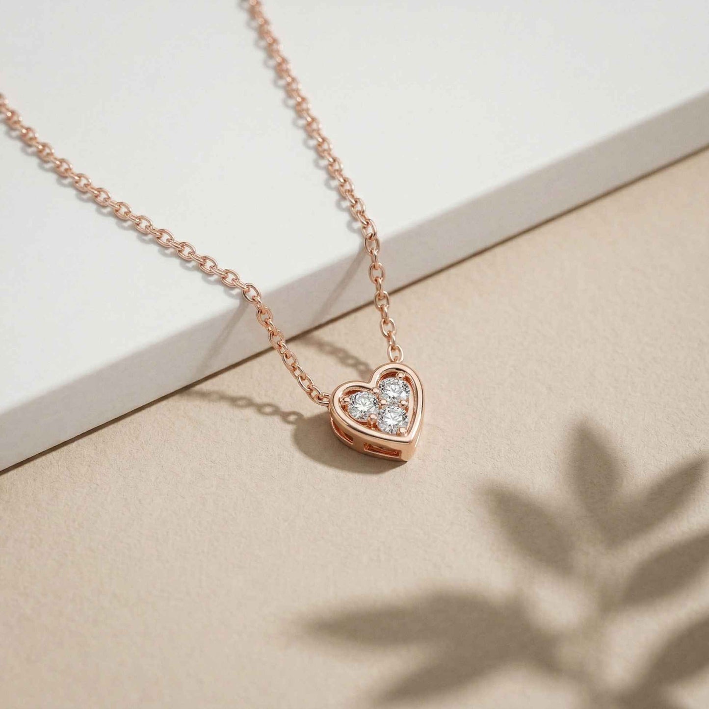 0.36Ct Moissanite Classic Heart Trio Pendant