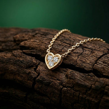 0.36Ct Moissanite Classic Heart Trio Pendant