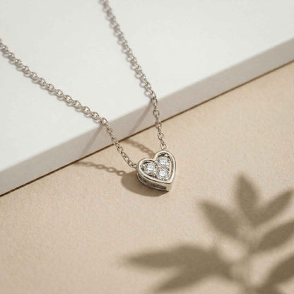 0.36Ct Moissanite Classic Heart Trio Pendant