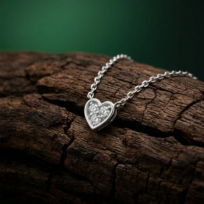 0.36Ct Moissanite Classic Heart Trio Pendant