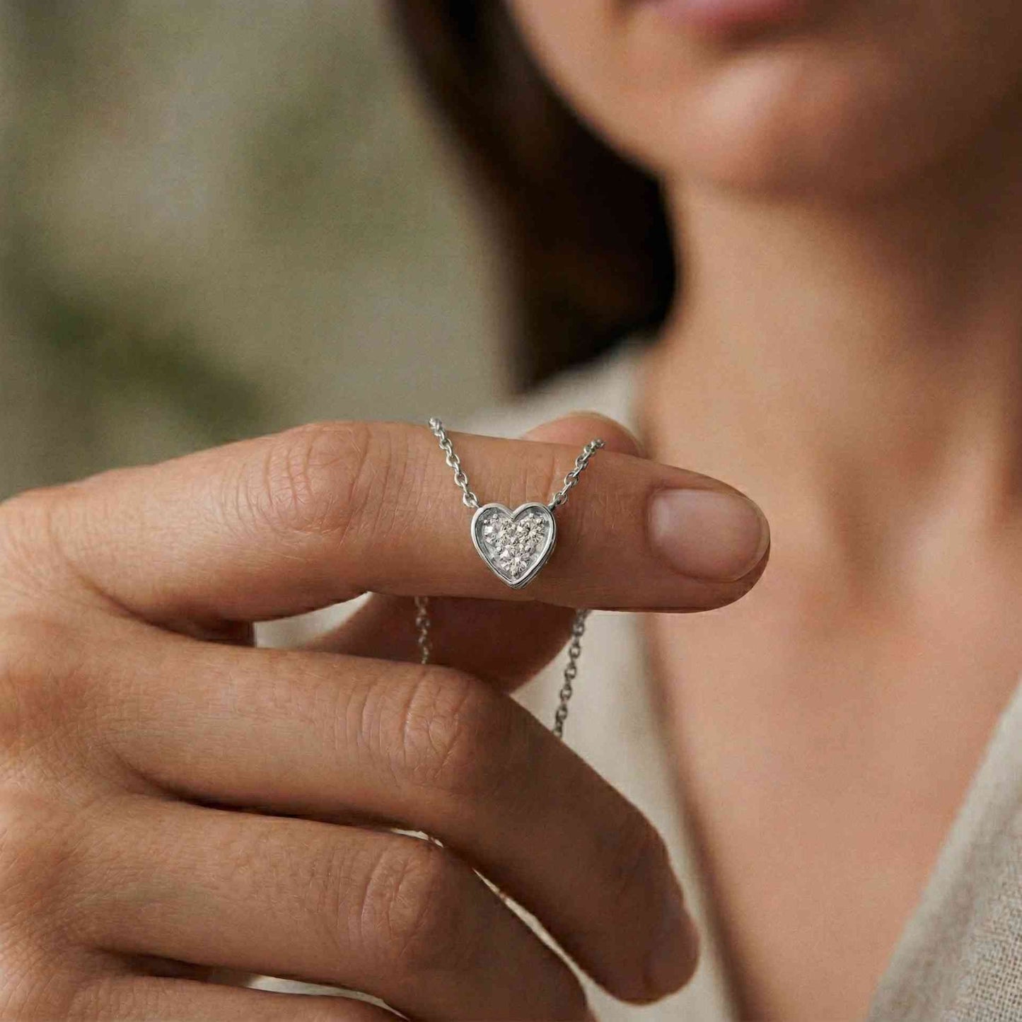 0.36Ct Moissanite Classic Heart Trio Pendant