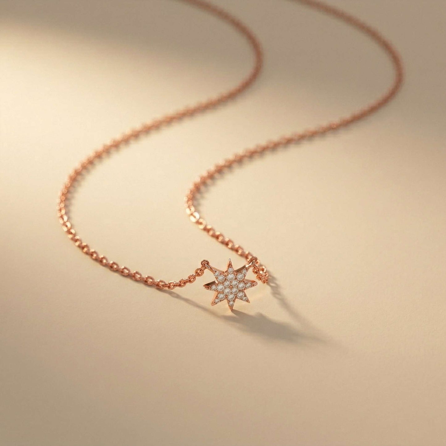 0.17Ct Moissanite Celestial Starburst Pendant