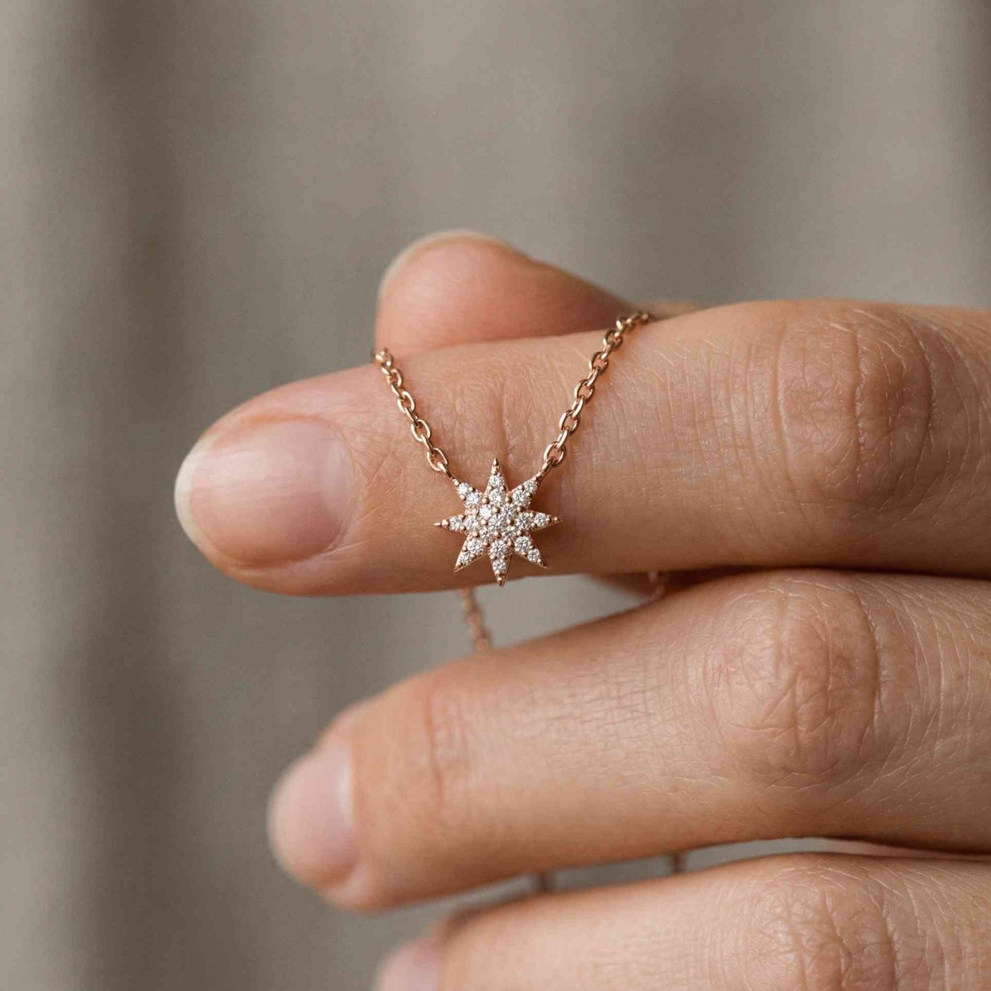 0.17Ct Moissanite Celestial Starburst Pendant