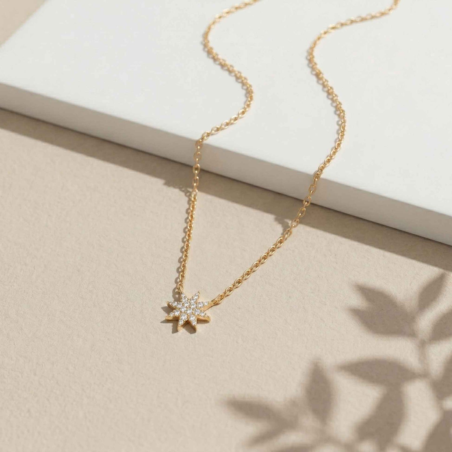 0.17Ct Moissanite Celestial Starburst Pendant