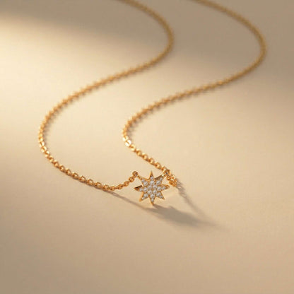 0.17Ct Moissanite Celestial Starburst Pendant