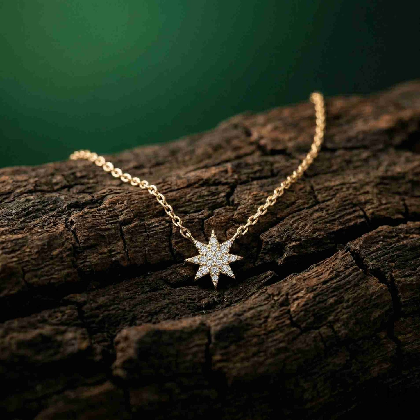 0.17Ct Moissanite Celestial Starburst Pendant