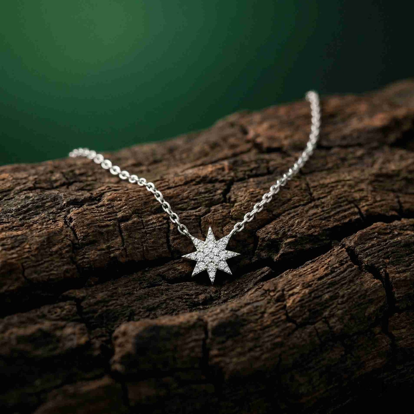 0.17Ct Moissanite Celestial Starburst Pendant