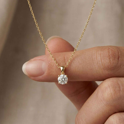 1Ct Moissanite Classic Solitaire Round Pendant