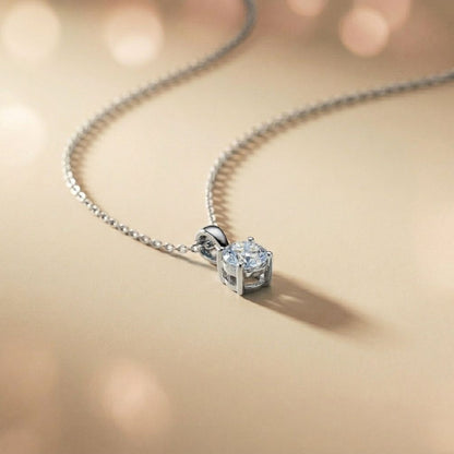 1Ct Moissanite Classic Solitaire Round Pendant