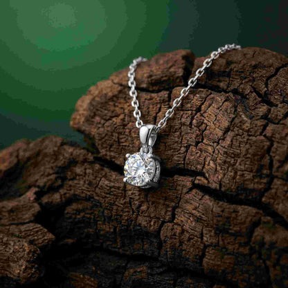 1Ct Moissanite Classic Solitaire Round Pendant