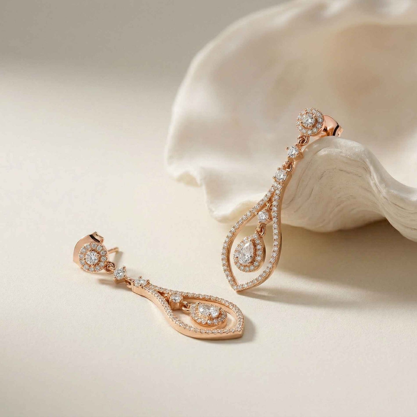 1.29Ct Moissanite Elegant Teardrop Dangle Earrings