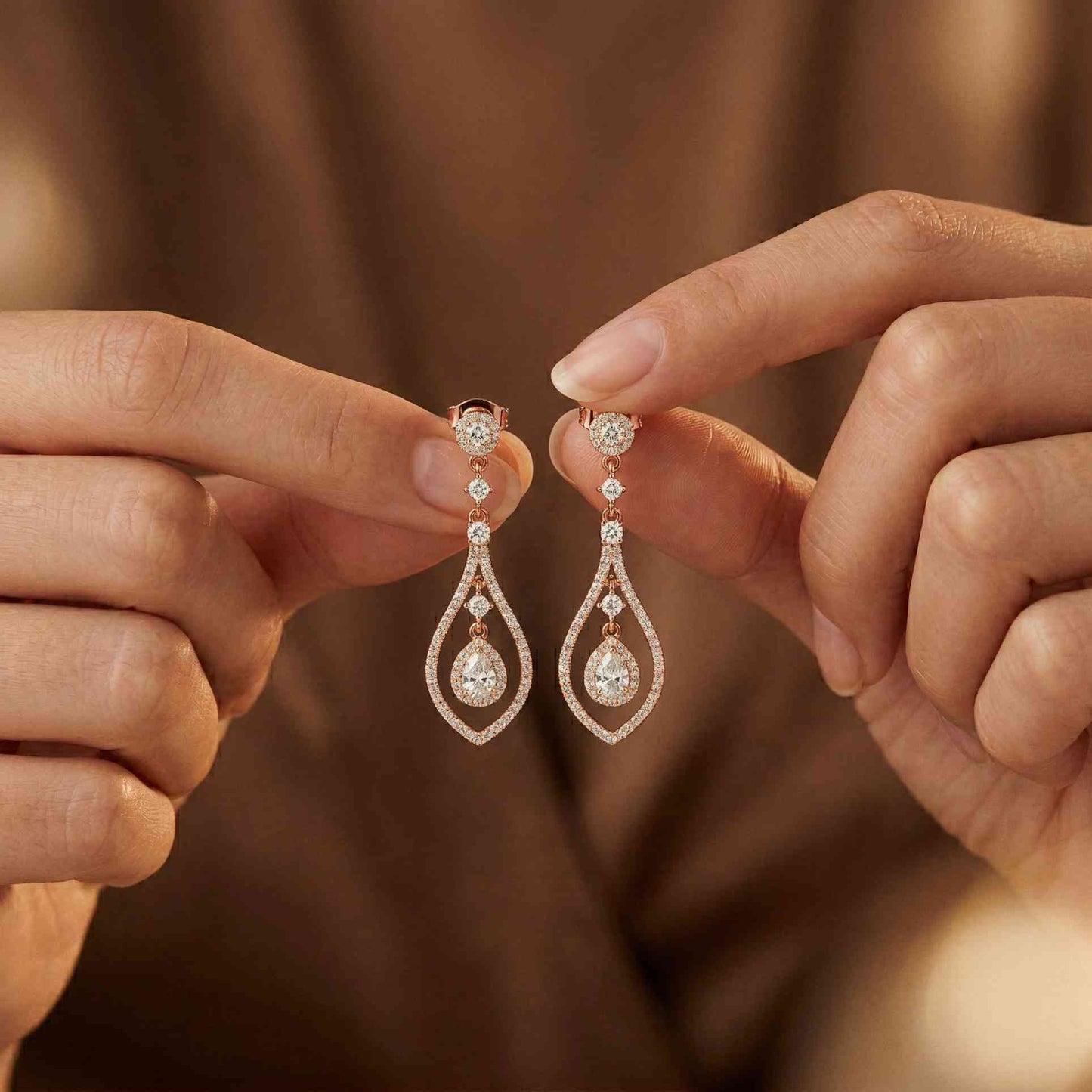 1.29Ct Moissanite Elegant Teardrop Dangle Earrings