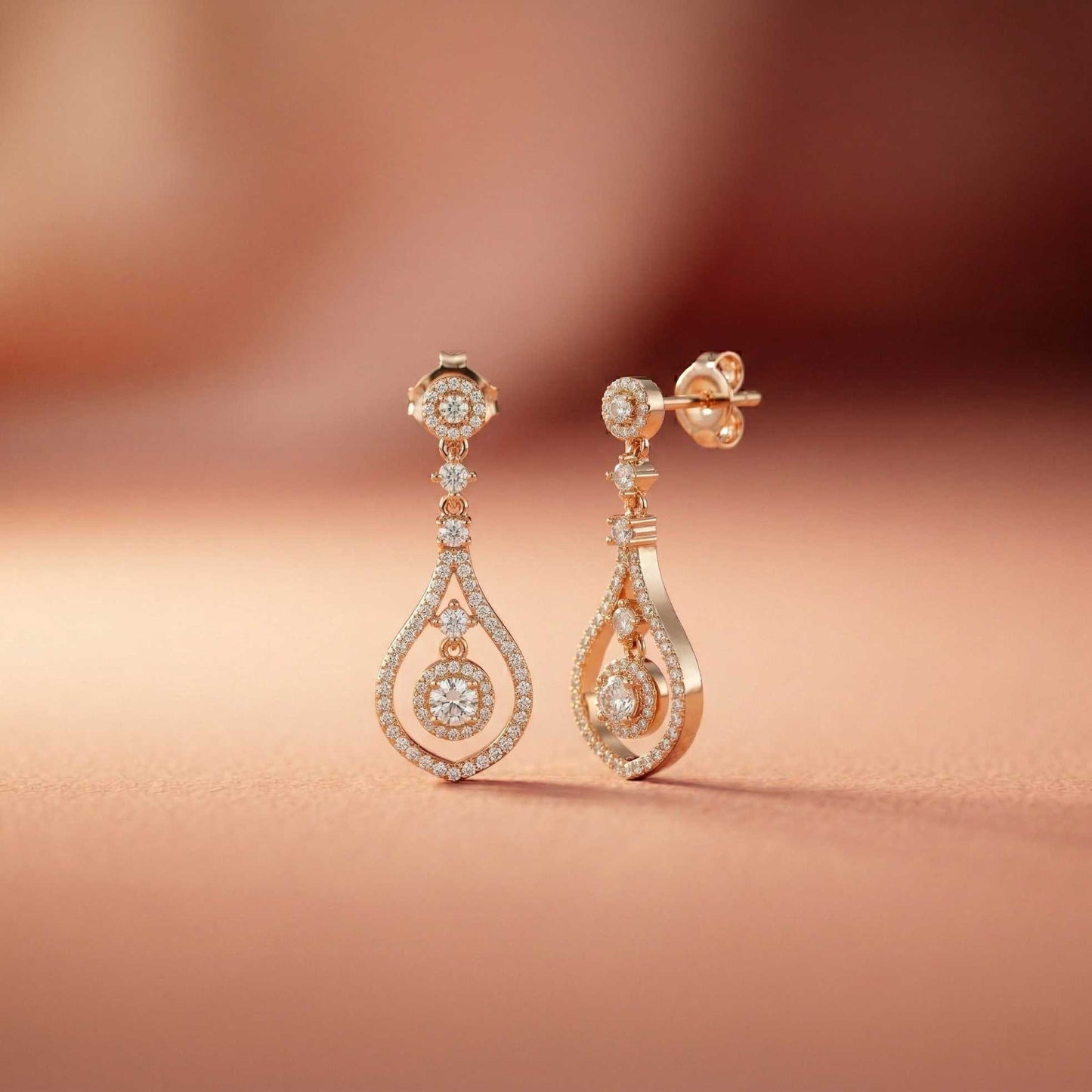 1.29Ct Moissanite Elegant Teardrop Dangle Earrings