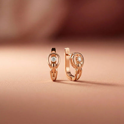 0.18Ct Moissanite Modern Orbit Hoop Earrings