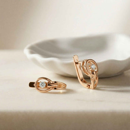 0.18Ct Moissanite Modern Orbit Hoop Earrings