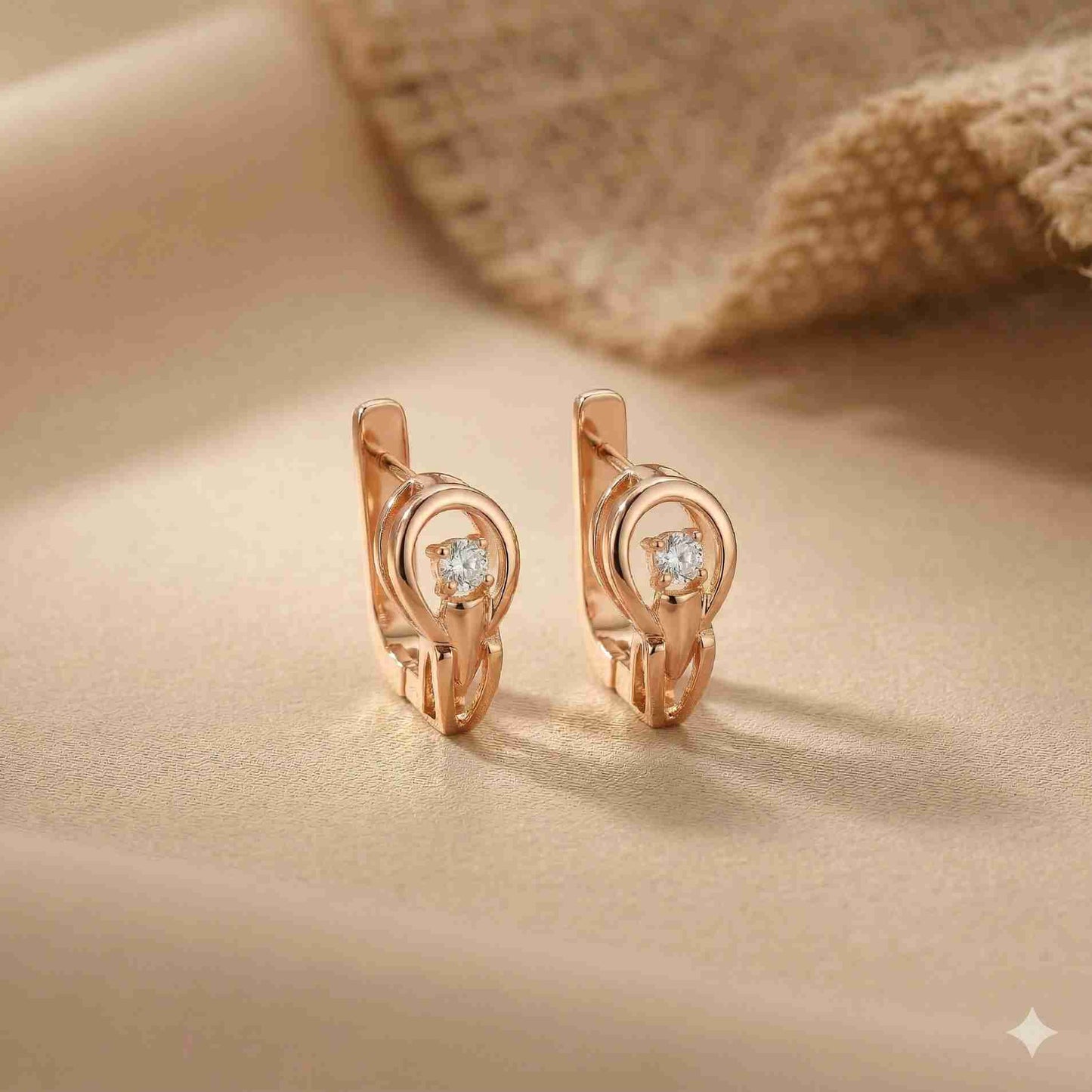 0.18Ct Moissanite Modern Orbit Hoop Earrings