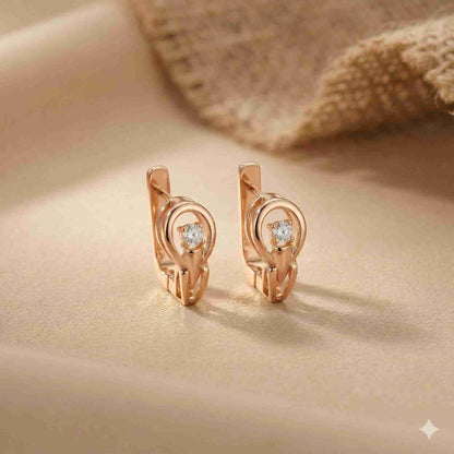 0.18Ct Moissanite Modern Orbit Hoop Earrings