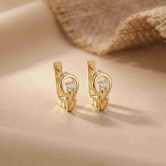 0.18Ct Moissanite Modern Orbit Hoop Earrings