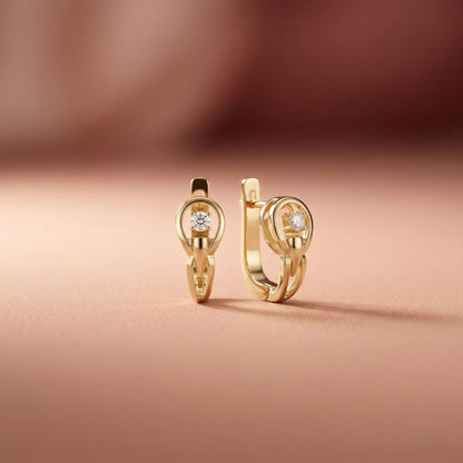 0.18Ct Moissanite Modern Orbit Hoop Earrings