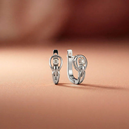 0.18Ct Moissanite Modern Orbit Hoop Earrings