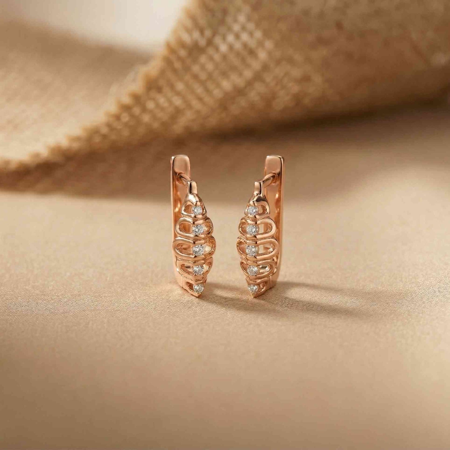 0.26Ct Moissanite Textured Cascade Drop Earrings