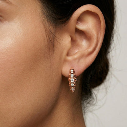 0.26Ct Moissanite Textured Cascade Drop Earrings