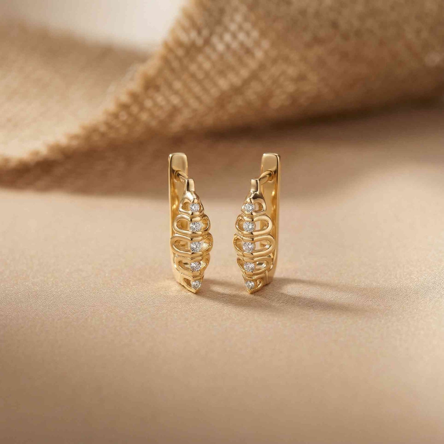 0.26Ct Moissanite Textured Cascade Drop Earrings