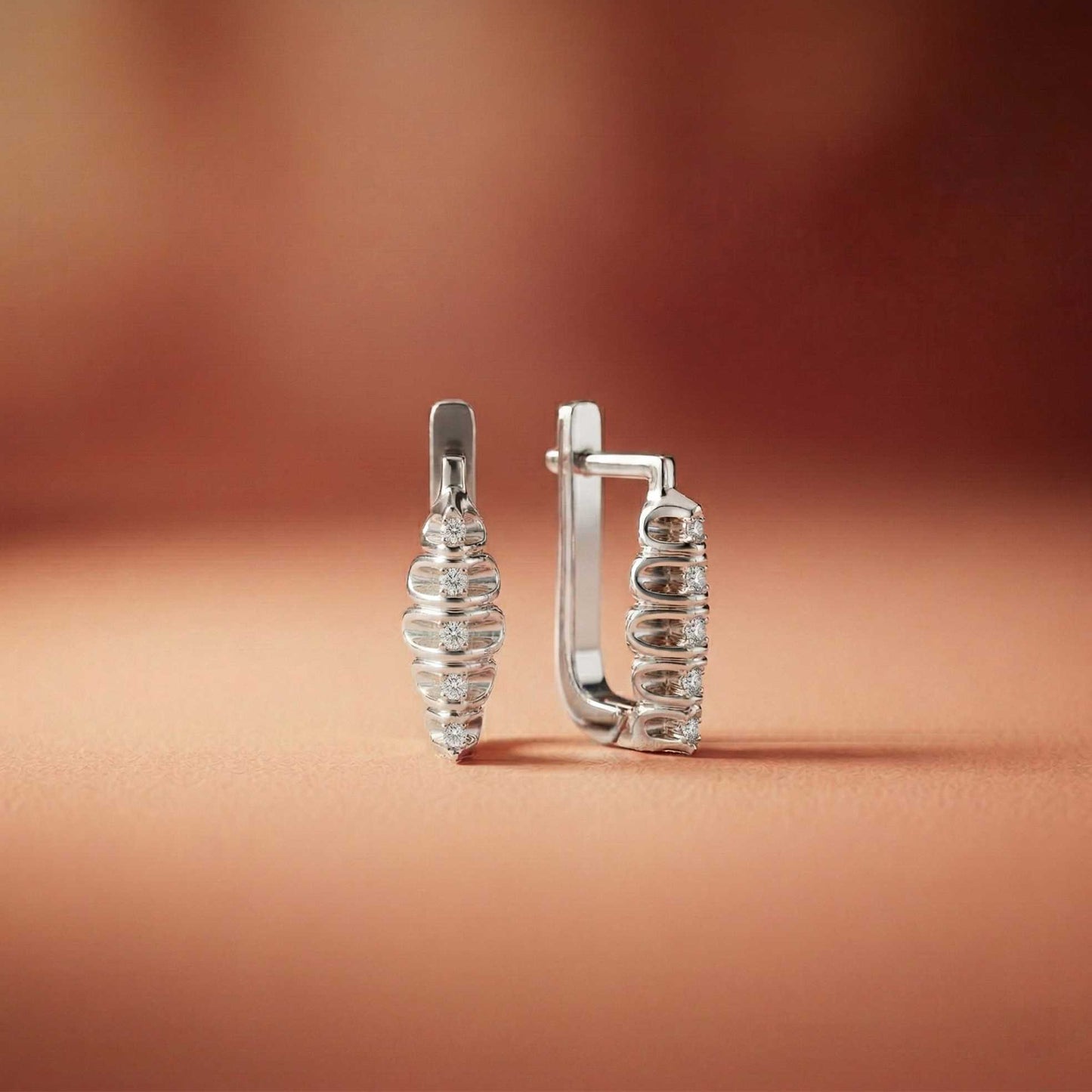 0.26Ct Moissanite Textured Cascade Drop Earrings