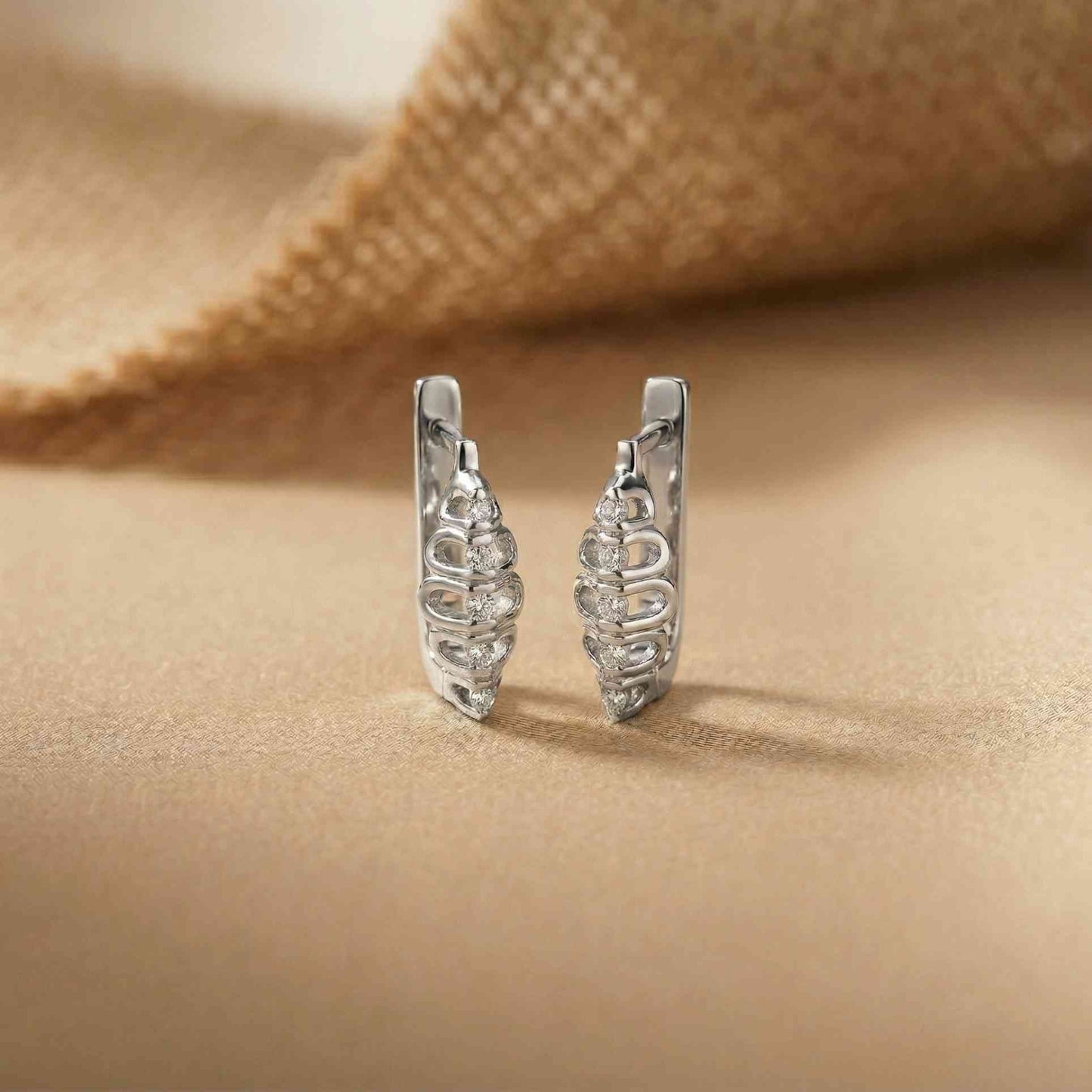 0.26Ct Moissanite Textured Cascade Drop Earrings