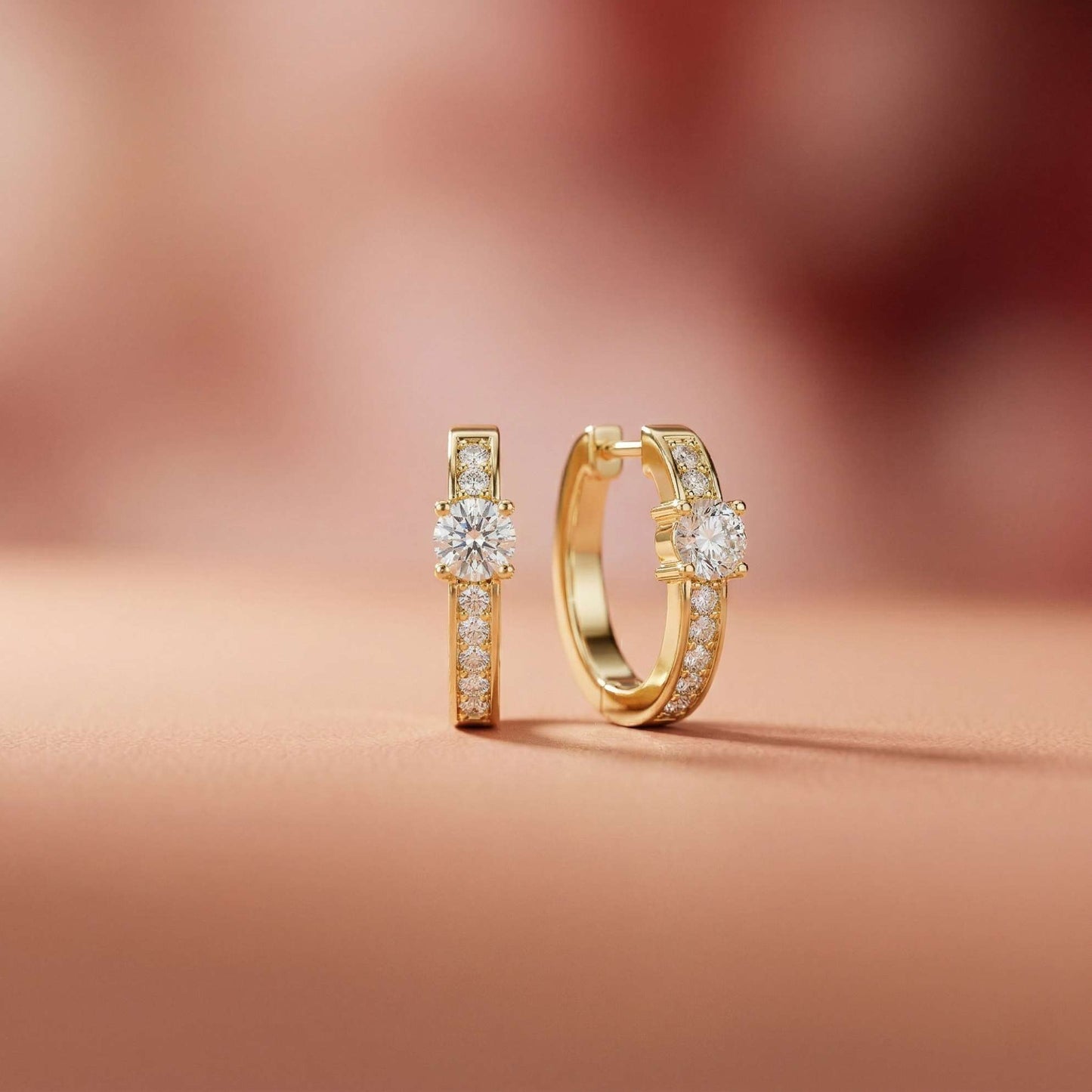 0.79Ct Moissanite Round Huggie Hoop Earrings