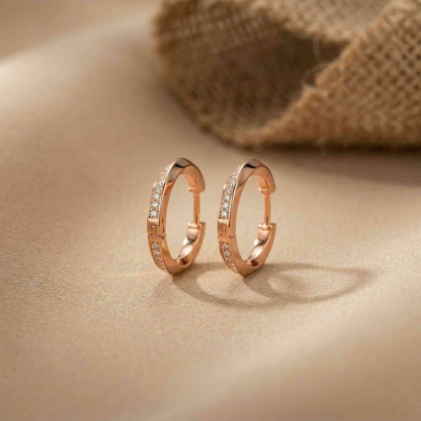 0.38Ct Moissanite Classic Line Hoop Earrings