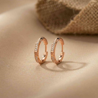 0.38Ct Moissanite Classic Line Hoop Earrings
