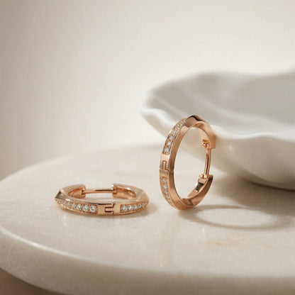 0.38Ct Moissanite Classic Line Hoop Earrings