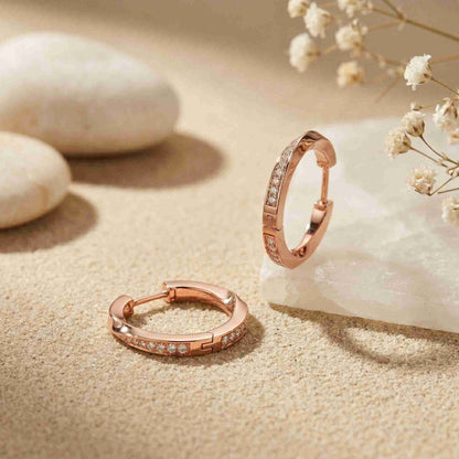0.38Ct Moissanite Classic Line Hoop Earrings