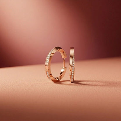 0.38Ct Moissanite Classic Line Hoop Earrings