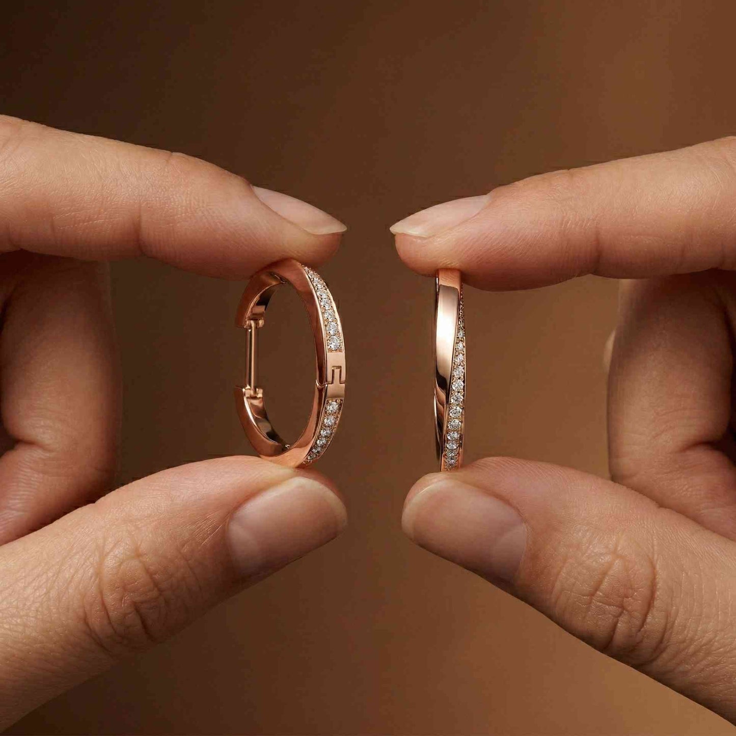 0.38Ct Moissanite Classic Line Hoop Earrings