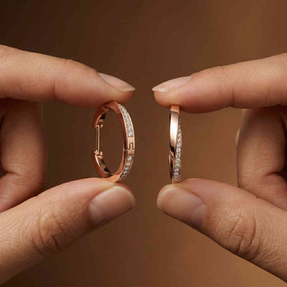 0.38Ct Moissanite Classic Line Hoop Earrings