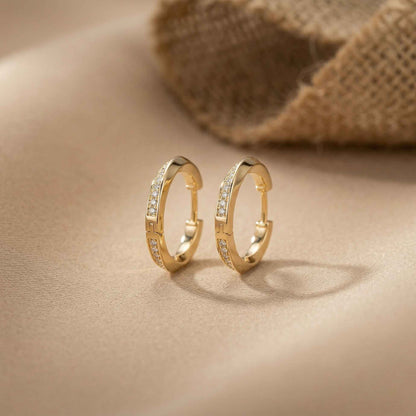 0.38Ct Moissanite Classic Line Hoop Earrings