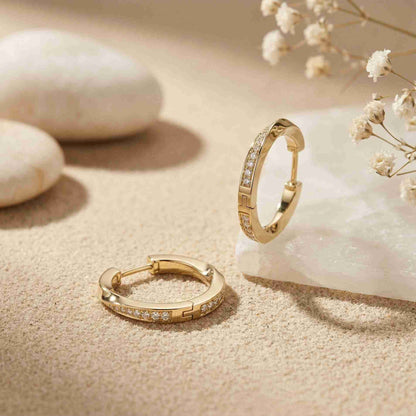 0.38Ct Moissanite Classic Line Hoop Earrings