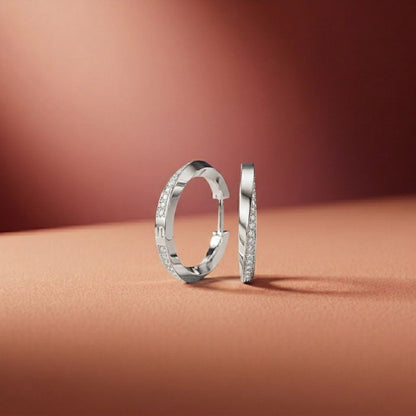 0.38Ct Moissanite Classic Line Hoop Earrings