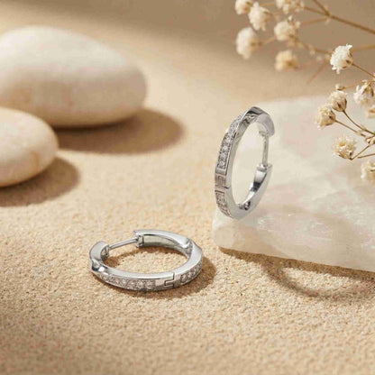 0.38Ct Moissanite Classic Line Hoop Earrings