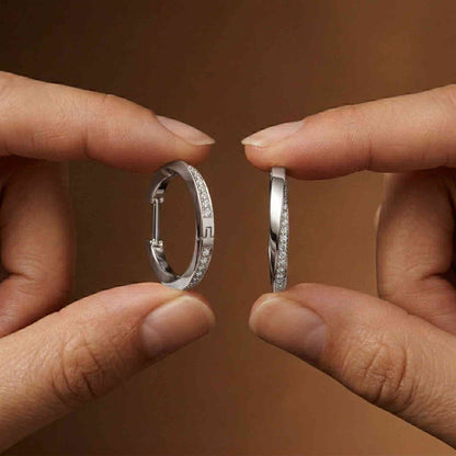 0.38Ct Moissanite Classic Line Hoop Earrings