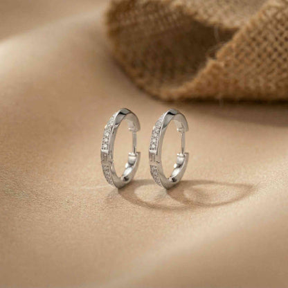 0.38Ct Moissanite Classic Line Hoop Earrings