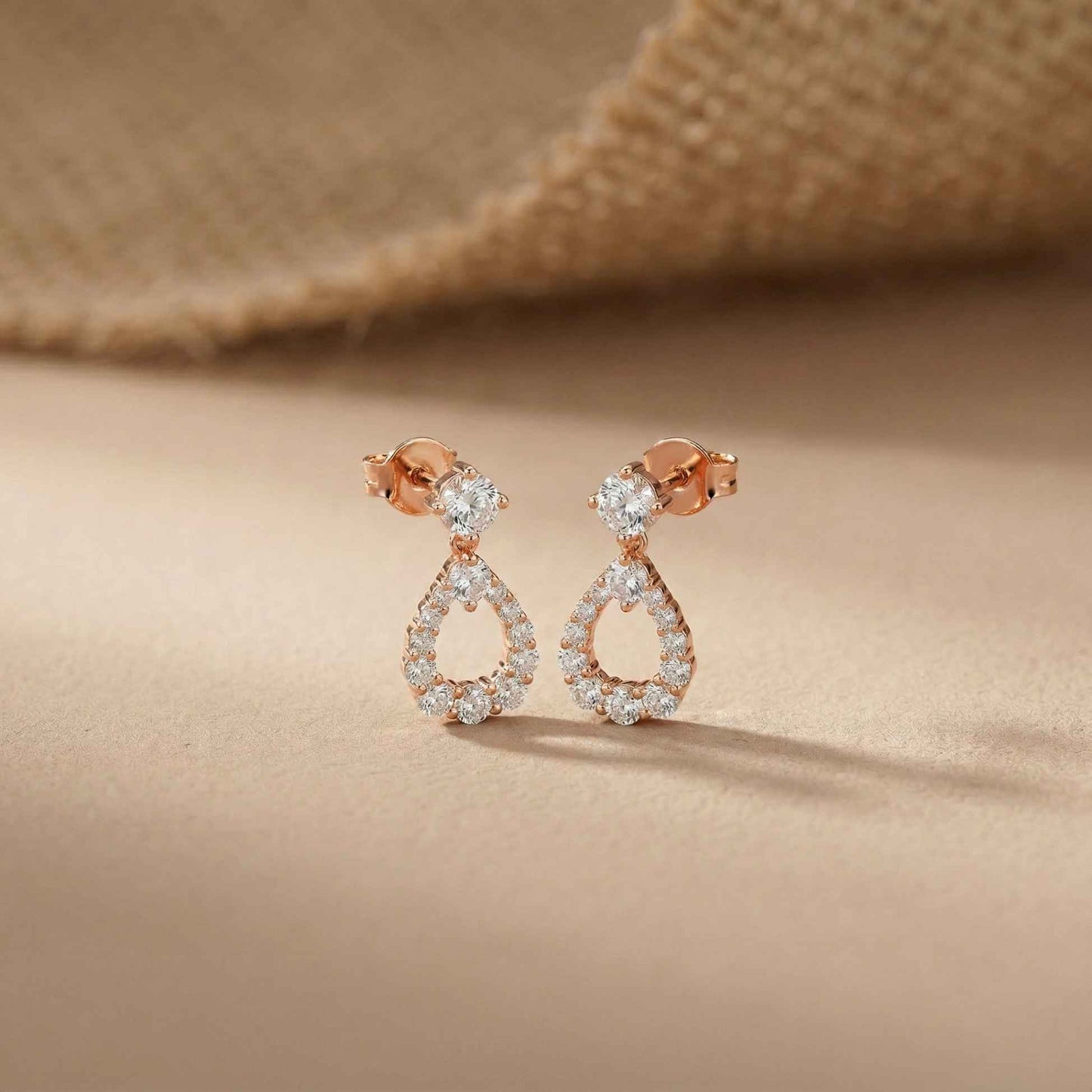3.26Ct Moissanite Teardrop Halo Drop Earrings